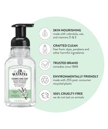 J.R. Watkins Vanilla Mint Foaming Hand Soap Pump 9 fl oz 3 Pack | All Natural, Moisturizing, Alcohol-Free, Cruelty-Free | Made in USA for Kitchen or Bathroom - Buy Online on GoSupps.com