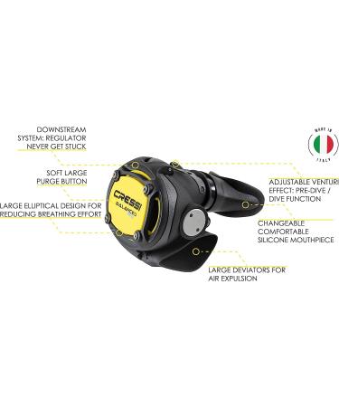 Cressi Octopus MG Balanced for Scuba Diving Regulators - Reliable, Lightweight, and Comfortable - Made in Italy Quality Since 1946 - Buy Online on GoSupps.com