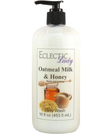 Eclectic Lady Liquid Pearl Body Wash - Oatmeal Milk And Honey Scent 3-in-1 Use For Bubble Bath Hand Soap & Body Wash Phthalate-Free Oatmeal Milk And Honey Fragrance Handcrafted in USA (16 oz) 16 Fl Oz (Pack of 1)