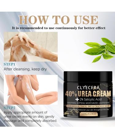 Urea Cream 40% with 2% Salicylic Acid - Ultimate Solution for Rough Dry and Cracked Skin | Moisturize Soften & Smooth for Feet and Body - Buy Online on GoSupps.com