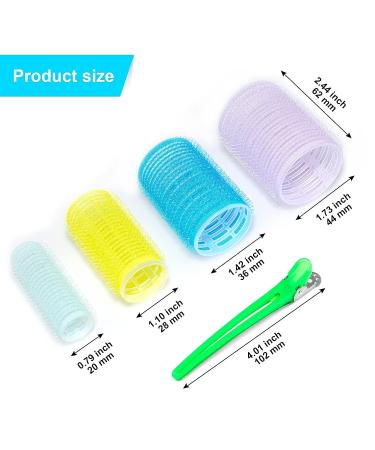 Self Grip Hair Rollers Set - 24 pcs Blue Hair Curlers for All Hair Lengths with Clips - DIY Curly Hair Styling Tool for Women, Men, Kids - Buy Online on GoSupps.com