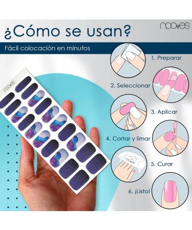  NOOVES NOOVES Mystic Marble Premium Semi-Cured Nail Gel (20 Sheets) + 1 Nail File & 1 Vegan Orange Stick - Buy Online on GoSupps.com