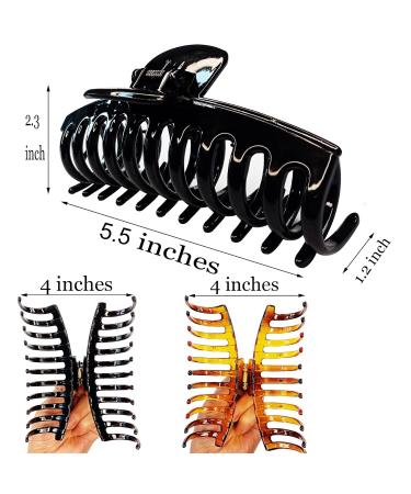 Accglory 5.5 Inches Extra Large Hair Clips for Long Thick Hair - 2 Counts, Non-Slip XL Jumbo Claw Clips Set for Women - Strong Hold, Black and Brown - Buy Online on GoSupps.com