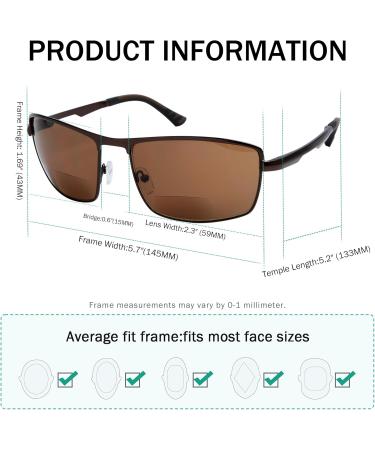 Eyekepper Bifocal Sunglasses - Outdoor Reading Glasses for Men - Brown 1.50 Sun Readers - Buy Online on GoSupps.com