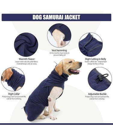 Buy Lianzimau Large Dog Fleece Sweater - Warm Winter Coat for Small & Medium Dogs - Cozy Dog Jacket (1 Pack) - Blue - Buy Online on GoSupps.com