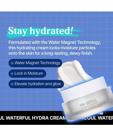 I'M SEOUL Moisturizer Face Cream Waterful Hydra Deep Moisture with Niacinamide, Adenosine and Soothing Allantoin Derma Korean Skincare 1.76 oz - Buy Online on GoSupps.com