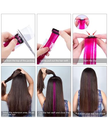 30 Multi-Colored Hair Extension Clips 55cm Real Hair Strands for Salon Supply | 15 Vibrant Colors - Shop Internationally! - Buy Online on GoSupps.com