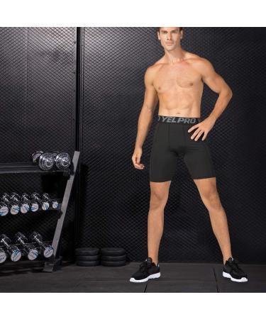 Lixada Men's Performance Sports Baselayer Shorts - Cool Dry Tights for Active Workouts - Large Black & Black Camouflage & Green Camouflage - Buy Online on GoSupps.com