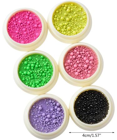6 Bottles Metal Steel Balls Studs Nails Caviar Beads Macaron Art Beads for DIY Art Decorations Metal Caviar Nails Beads - Buy Online on GoSupps.com