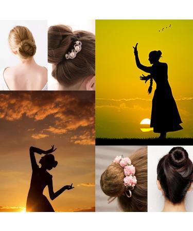 4 Pieces Dutt Pillow Set - Large Donut Hair Bun Maker & Updo Accessories for Girls (Black Brown Cream White) | International Shipping Available - Buy Online on GoSupps.com