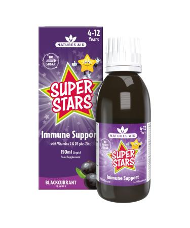 Natures Aid Super Stars Immune Support for Children Natural Blackcurrant Flavour 150ml Immune Support Liquid - Buy Online on GoSupps.com