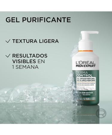  L'Oreal Paris Men Expert L'OR AL Paris Men Expert Derma Control Purifying Cleansing Gel with Salicylic Acid and Niacinamide for Oily Acne-prone Skin 260ml - Buy Online on GoSupps.com