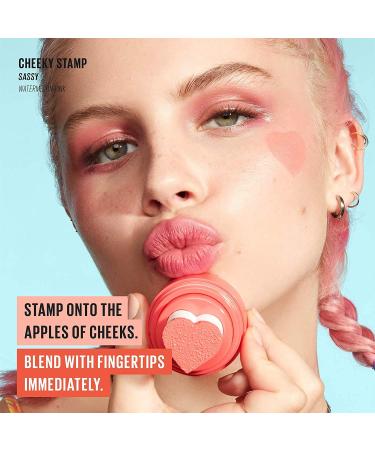 Kaja Cheeky Stamp Blush - Gift Set, 7 Shades, Buildable & Blendable with Heart Applicator, Rosy Finish - 01 Coy (0.17 Oz) - Buy Online on GoSupps.com