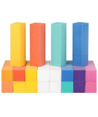 Nail Buffer Sanding Block Multicolor Natural and Acrylic Nail Buffing Blocks 20 Pack for Natural Nails Mixed