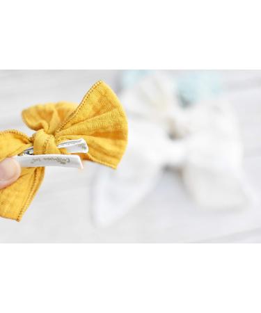 California Tot Big Girl's Mixed Bow Clips - Golden Straw Set of 4 | Cute and Stylish Hair Accessories - Buy Online on GoSupps.com