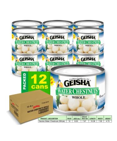 GEISHA Water Chestnuts Whole 8OZ (Pack of 12) | Kosher Certified, Gluten-Free, No Salt & Sugar | Less than 100 Calories - Buy Online on GoSupps.com