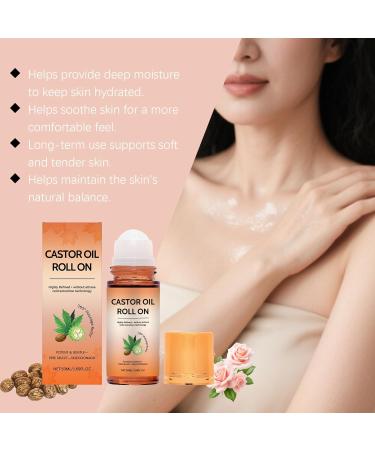 EELHOE Organic Castor Oil Roll-On Cold Pressed for Fuller Brows & Lashes Skin & Body Moisturizer and Hair Growth 1.69 oz Glass Bottle - Buy Online on GoSupps.com