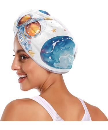Astronaut Planet Hair Towel 2 Pack - Super Absorbent Quick Dry Hair Turbans for Women & Girls | Ultimate Hair Drying Solution - Buy Online on GoSupps.com
