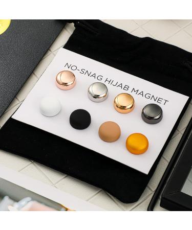 8 Piece Strongest Magnetic Hijab Pins for Women - Multi-Use Colorful Scarf Buttons - Rustic Style - Buy Online on GoSupps.com