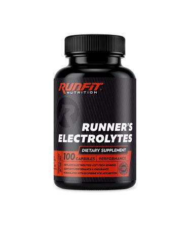 Runner's Electrolytes - Stop Cramps Now - Boosts Endurance & Stops Muscle Fatigue - Salt Electrolyte Pills - Boosts Hydration - Replenishes Exact Electrolytes Lost While Running - 100 Capsules
