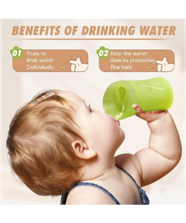 LuQiBabe Unbreakable Silicone Training Cup with Removable Lid and Straw - Kiwi Green | BPA Free & Food-Grade | Microwave & Freezer Safe - Buy Online on GoSupps.com