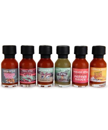 Thoughtfully Chili Sauce Tasting Set - 6 Gourmet Hot Sauces Gift Set (21g Each) - International Flavor Experience - Buy Online on GoSupps.com