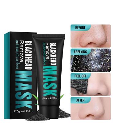 Blackhead Remover Mask - Charcoal Peel Off Face Mask for Oily Skin | Pore Cleaner & Skin Care Kit for Men & Women - 120g - Buy Online on GoSupps.com