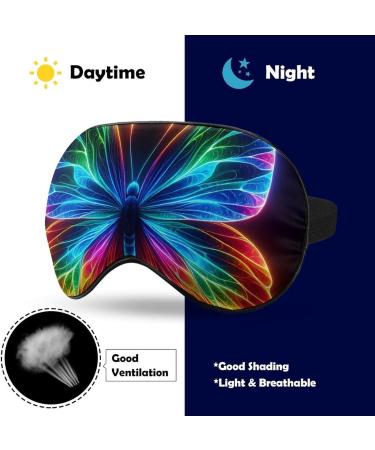 Colorful Neon Butterfly Sleeping Mask - Soft Adjustable Eye Mask for Light Blocking | Perfect Sleep Blindfold for Women Men Girls & Boys - Buy Online on GoSupps.com