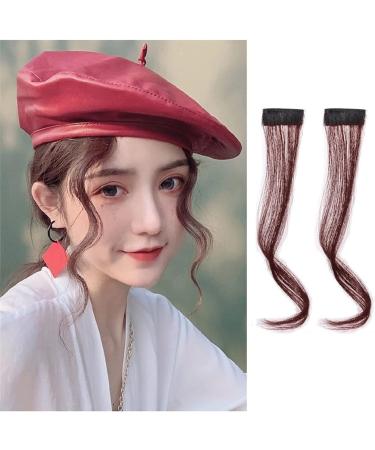 Bangs Hair Clip 2Pcs/set Synthetic Hair Bangs Clip in Front Side Bangs Wavy Curly Hair Extensions 30/35CM Long Natural Dragon beard Bangs Hairpiece for Women Bangs Clip in Hair (Color : 30cm Dark Bro 30cm Dark Brown - Buy Online on GoSupps.com