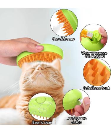 Cat Steam Brush Steamy Cat Brush - 3 in1 Pet Steam Brush Steam Brush for Dogs & Cats Multifunctional Cat Grooming Brush Pet Massage Comb Pet Hair Removal Comb (green) - Buy Online on GoSupps.com
