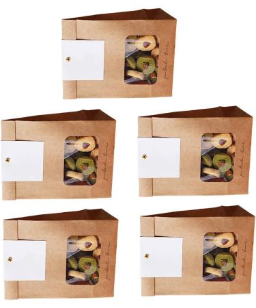 Set Of 50 Convenient Paper Bags For Bread Clear Window Cookie Packaging Bag Practical Food Package Bag For Parties Yellow - Buy Online on GoSupps.com