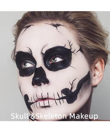 Mysense Clown White Face Body Paint Makeup Water Activated Painting for Adults Skeleton Skull Day of the Dead Cosplay SFX Costumes for Festivals Halloween 20g - Buy Online on GoSupps.com