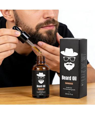  YSTJKD Men's Beard Oil Beard Growth Serum 30ml for daily beard care stimulates beard mustache and hair growth wood essential oil - Buy Online on GoSupps.com