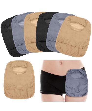 6 pieces of stoma bag covers waterproof stoma shower cover stretchy light colostomy pockets with opening for ileostomy care black gray naked