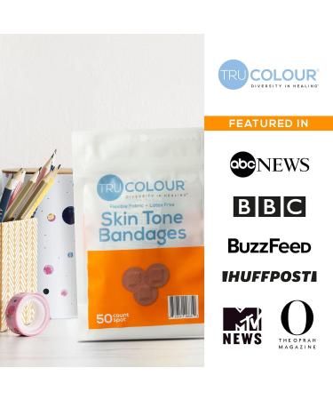 Tru Colour Flexible Fabric Adhesive Bandages - Brown Skin Tone Shade - 50 Count - Buy Online on GoSupps.com