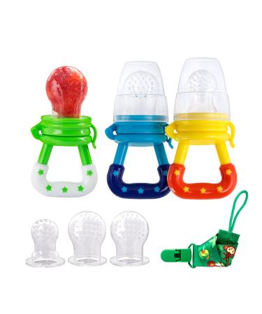 Baby Food Fruit Feeder Pacifier - Silicone Nipple Includes All The Sizes The Silicone Nipple Pouches Feeder Pacifier 6 Different Toy Teether in Appetite