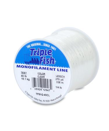 Triple Fish Monofilament Line Clear 40 Lb Test / 1/4 Lb Spool