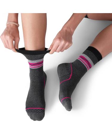 4 Pack Women's Merino Wool Hiking Socks - Cushioned & Warm Thermal Winter Boot Socks - Size 5-8 - Mixed Color Pack - Buy Online on GoSupps.com