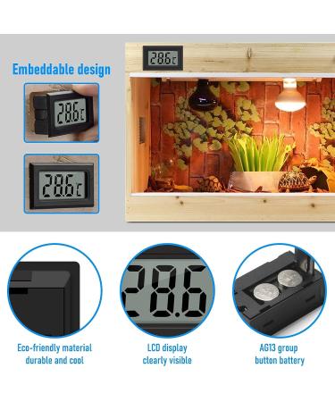 Ruizhi 4 PCS Mini LCD Digital Aquarium Thermometer with External Sensor - Ideal for Reptiles Greenhouses Cars Home & Office Use - Buy Online on GoSupps.com