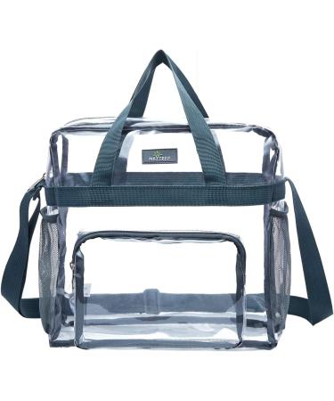 Clear Stadium Approved Transparent Tote Bag 12x12x6 - Grey | Ideal for Work, Sports, Games & Concerts - Buy Online on GoSupps.com