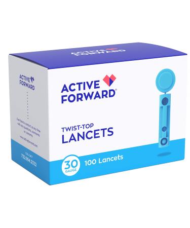 Active Forward Blood Glucose Lancets | 30 Gauge Needles (100 Lancets) 100 Count (Pack of 1)