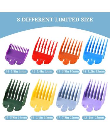 8 Pieces Hair Clipper Guards Attachments Hair Clipper Guide Combs Replacement Guards for Universal Hair Clipper Replacement Lengths from 1/8 to 1 Inch (3-25 mm) - Buy Online on GoSupps.com