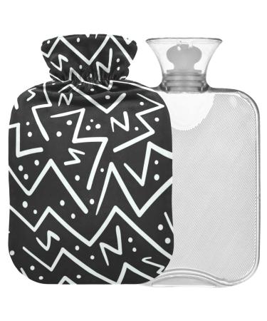 Naanle geometric stripes heat bottle with cover transparent hot water bottle 1l heat bottle for bed handfoot warmer pain relief warmth and cold therapy winter