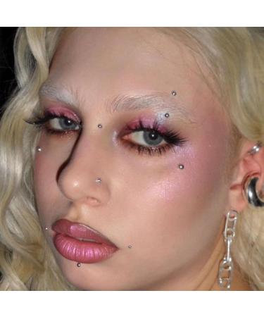 Face Gems Fake Piercings - Self-Adhesive Lip Nose & Eyebrow Stickers | Punk Y2K Makeup for Women & Men - Silver - Buy Online on GoSupps.com