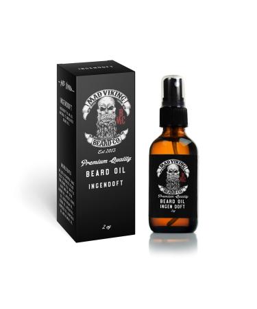 Mad Viking Beard Co. Premium Beard Oil - Natural Softener Conditioner and Skin Moisturizer for Thicker Itch-Free Beards Made in the USA (Ingen Doft 2oz)