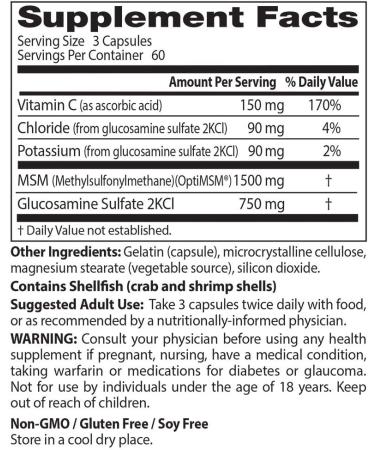 Doctor's Best Synergistic Glucosamine MSM Formula - 180 Capsules for Joint Health - Buy Online on GoSupps.com
