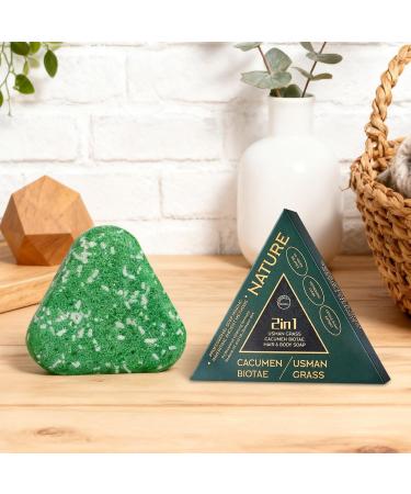 2-in-1 Shampoo Bar Soap for Hair Gentle Cleansing Triangular Soaps with Natural Ingredients Moisturizing Safe for Skin Bath Accessory for Men and Women Bathroom - Buy Online on GoSupps.com