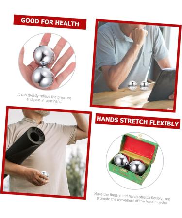 Shop Toddmomy Baoding Iron Balls - Stainless Steel Massage Balls for Hand Training | 5.3cm Silver Baoding Balls - International Shipping Available - Buy Online on GoSupps.com