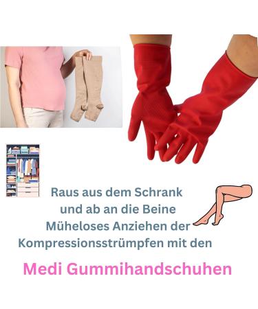 Olanmarp Medi Rubber Gloves for Compression Stockings Easy Application & Laundry Net Size M - Buy Online on GoSupps.com