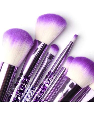 10 Pieces Crystal Glitter Makeup Brushes Premium Synthetic Fiber Makeup Brush for Foundation Powder Concealers Blush and Eyeshadow (Purple) - Buy Online on GoSupps.com